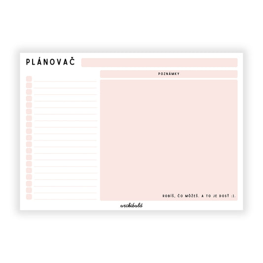 Nedatovaný trhací plánovač s to do listom A4 - farebný