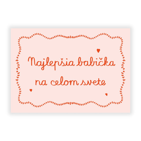 Pohľadnica - Najlepšia babička na celom svete