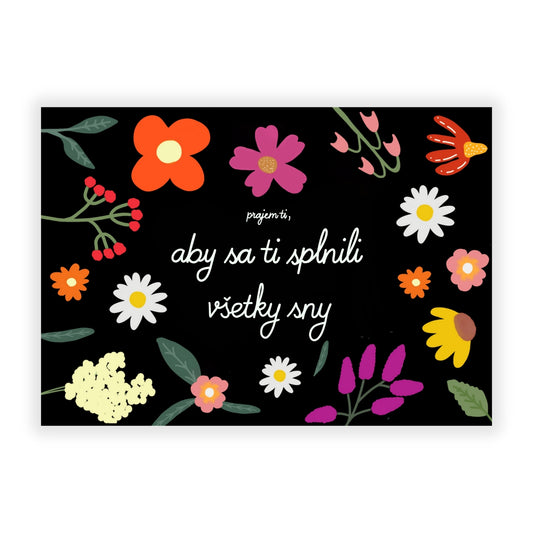 Pohľadnica - prajem ti, aby sa ti splnili všetky sny