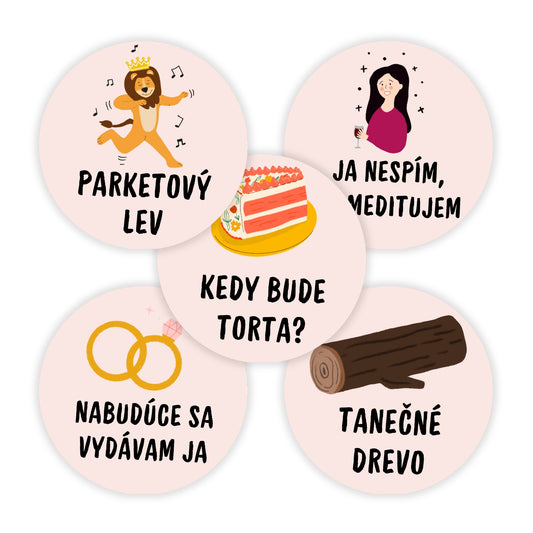 Sada svadobných nálepiek