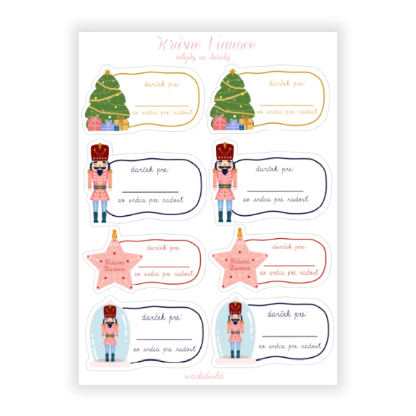 Vianočné nálepky na darčeky