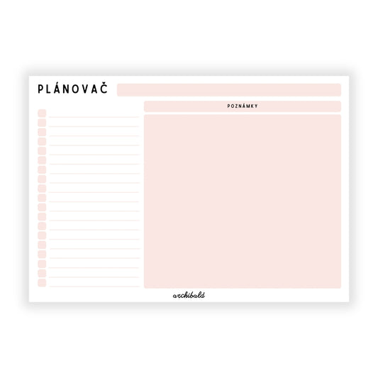 Nedatovaný trhací plánovač s to do listom A4 - farebný