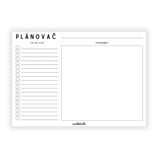 Nedatovaný trhací plánovač s to do listom A4