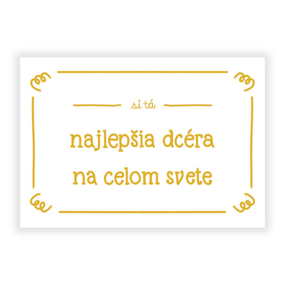 Pohľadnica - Najlepšia dcéra na celom svete