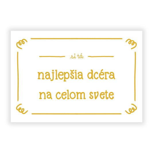 Pohľadnica - Najlepšia dcéra na celom svete