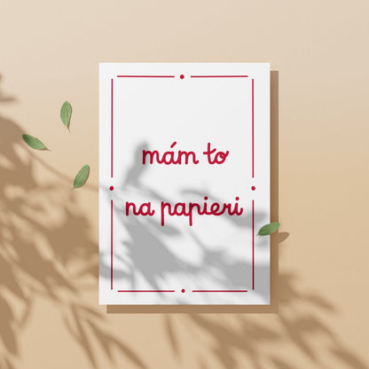 Plagát - Mám to na papieri