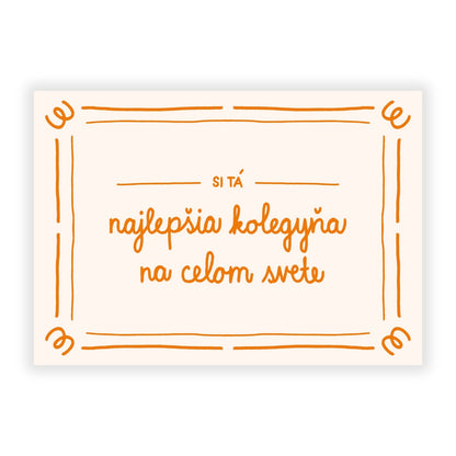 Pohľadnica - Najlepšia kolegyňa na celom svete