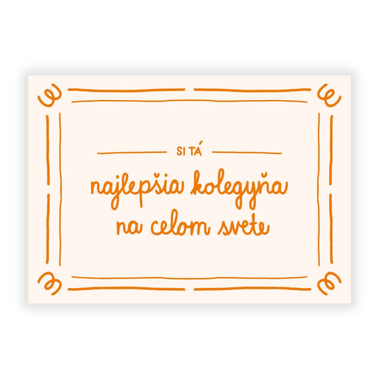 Pohľadnica - Najlepšia kolegyňa na celom svete