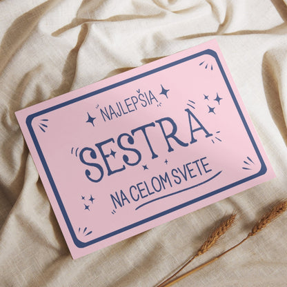 Pohľadnica - Najlepšia sestra na celom svete